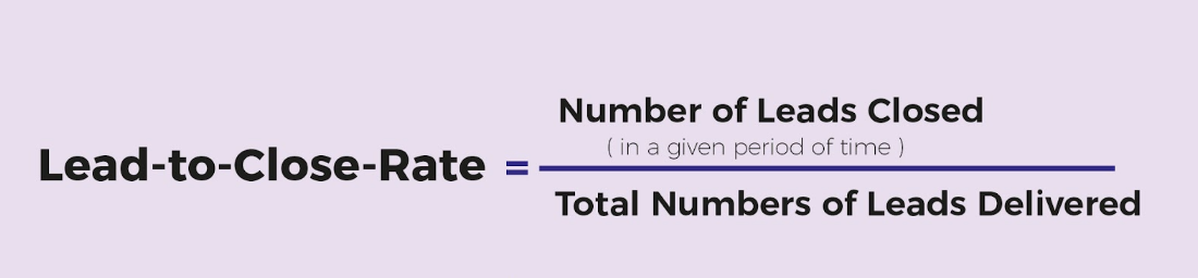 lead-to-close rate formula for a lead generation